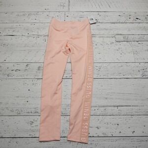 Guess Legging Cora Pants Girls Size 8 Pink Macaroon Stretch Athletic‎ Logo Denim